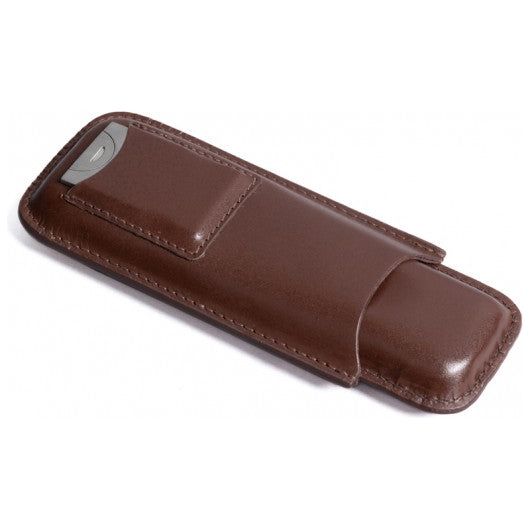 2 Cigar Leather Case w/ Cutter