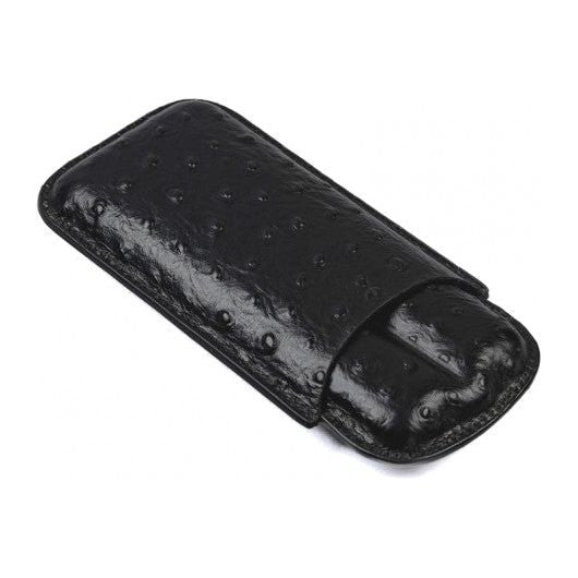 2 Cigar Ostrich Style Travel Humidor Case