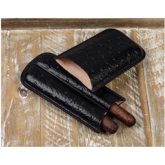 2 Cigar Ostrich Style Case