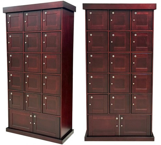 Prestige Imports Cigar Lockers (Cherry Finish) | 15 Individual Lockers