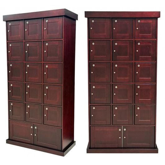 Prestige Imports Cigar Lockers (Cherry Finish) | 15 Individual Lockers