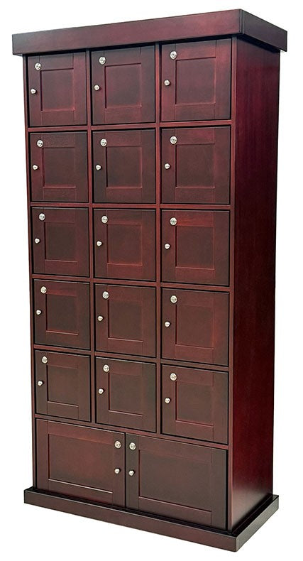 Prestige Imports Cigar Lockers (Cherry Finish) | 15 Individual Lockers