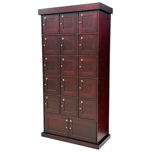 Prestige Imports Cigar Lockers (Cherry Finish) | 15 Individual Lockers