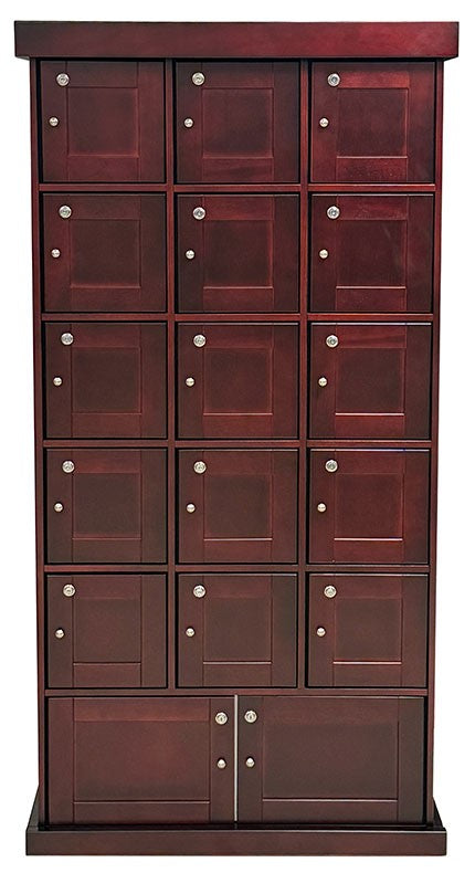 Prestige Imports Cigar Lockers (Cherry Finish) | 15 Individual Lockers