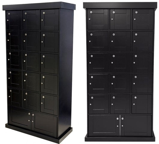Prestige Imports Cigar Lockers (Black Finish) | 15 Individual Lockers