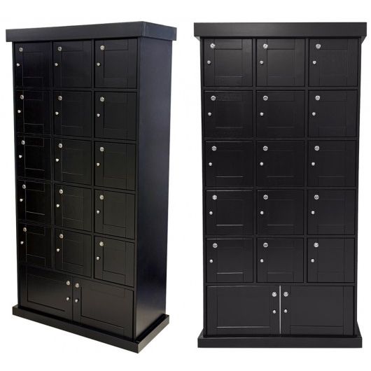 Prestige Imports Cigar Lockers (Black Finish) | 15 Individual Lockers
