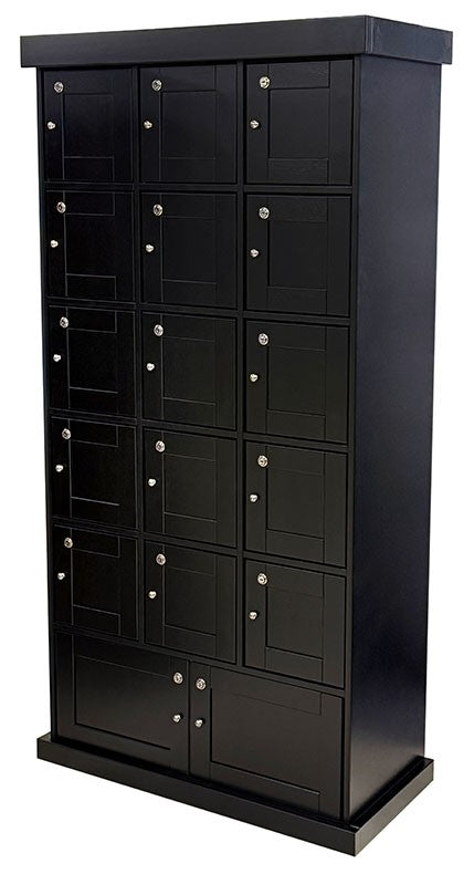 Prestige Imports Cigar Lockers (Black Finish) | 15 Individual Lockers