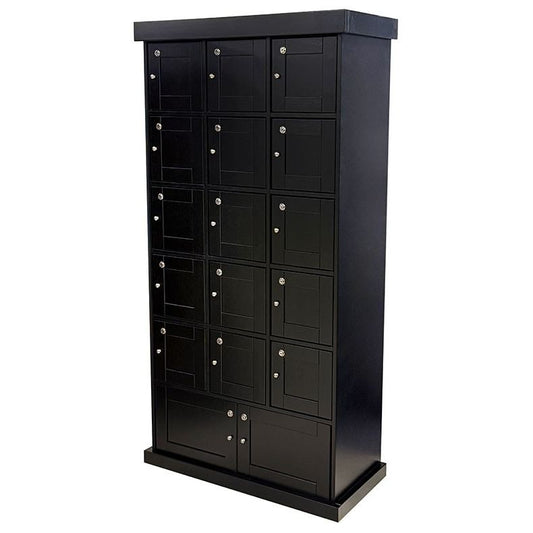 Prestige Imports Cigar Lockers (Black Finish) | 15 Individual Lockers