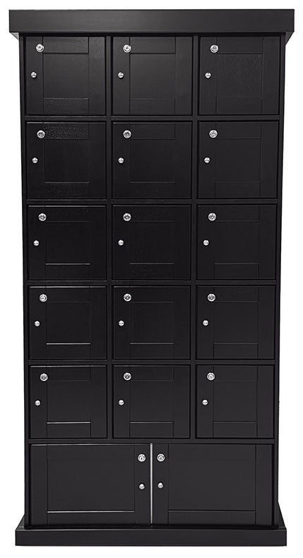Prestige Imports Cigar Lockers (Black Finish) | 15 Individual Lockers