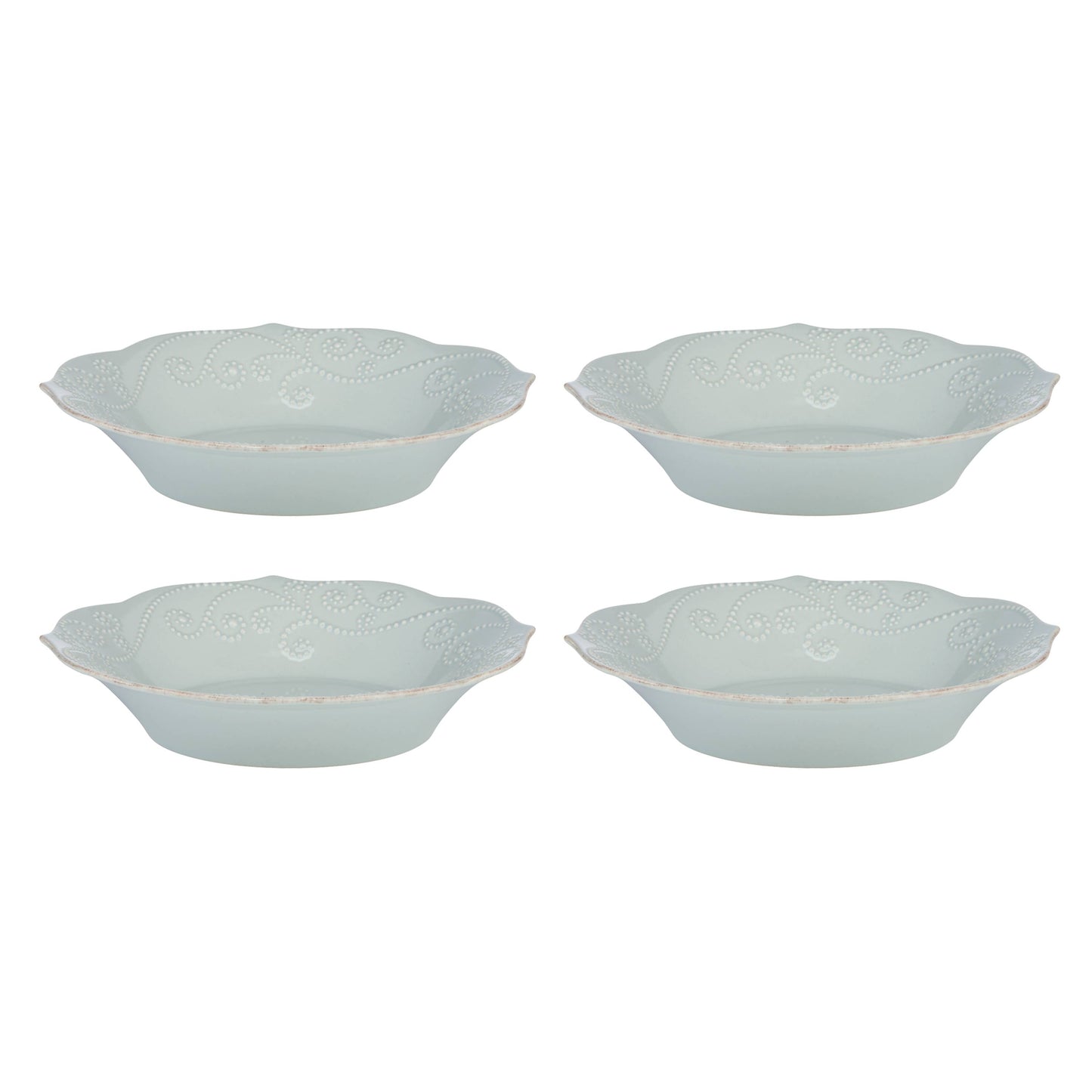 Lenox French Perle Ice Blue Pasta Bowls, Set of 4