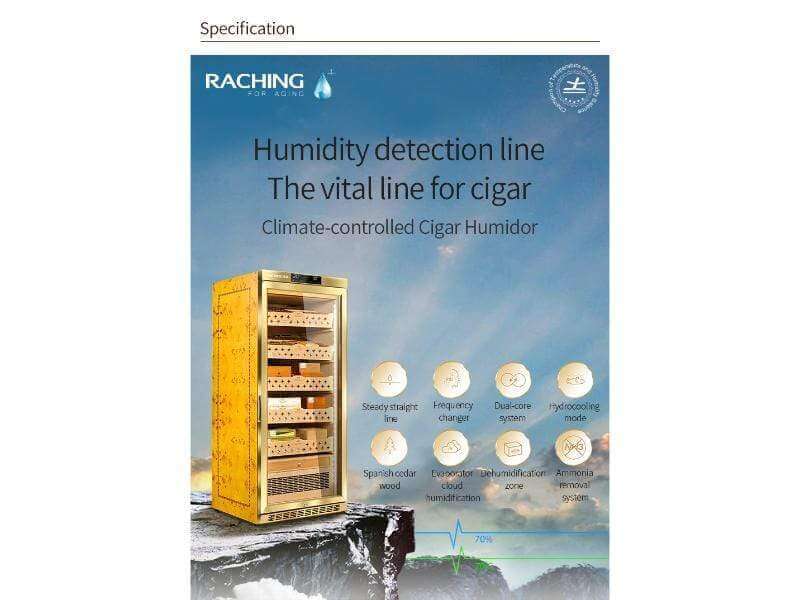 Raching MON1800A Precision Climate Controlled Humidor | 900 Cigars