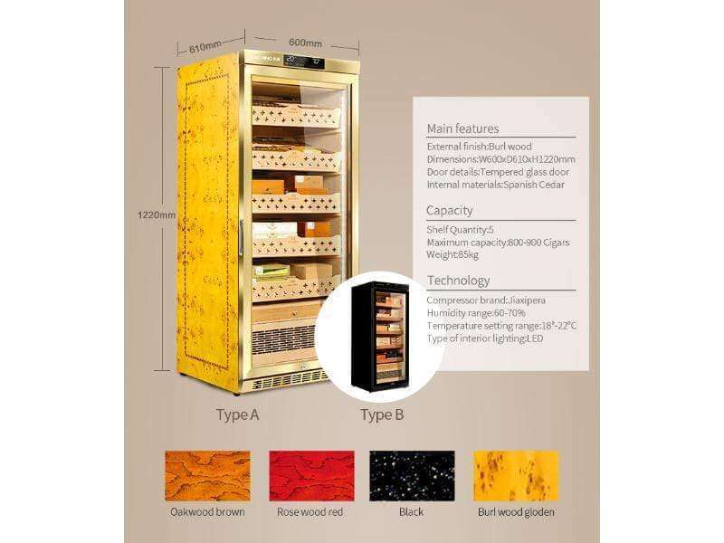 Raching MON1800A Precision Climate Controlled Humidor | 900 Cigars