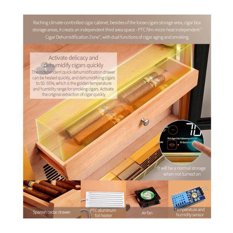 Raching MON3800A Precision Climate Controlled Humidor | 1,500 Cigars