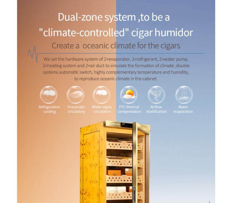 Raching MON3800A Precision Climate Controlled Humidor | 1,500 Cigars