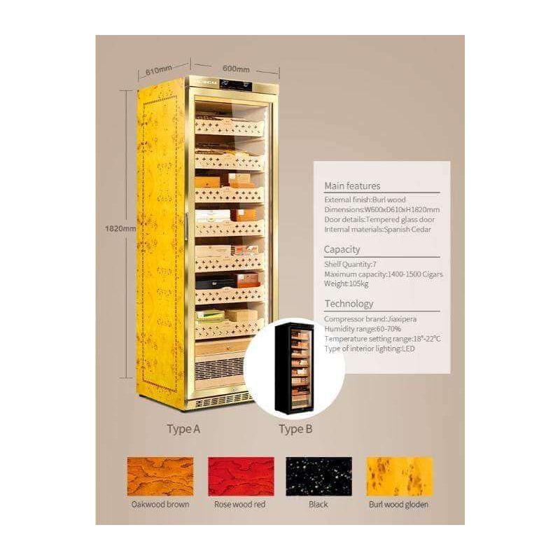 Raching MON3800A Precision Climate Controlled Humidor | 1,500 Cigars