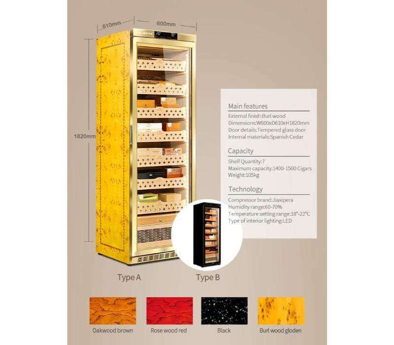 Raching MON3800A Precision Climate Controlled Humidor | 1,500 Cigars