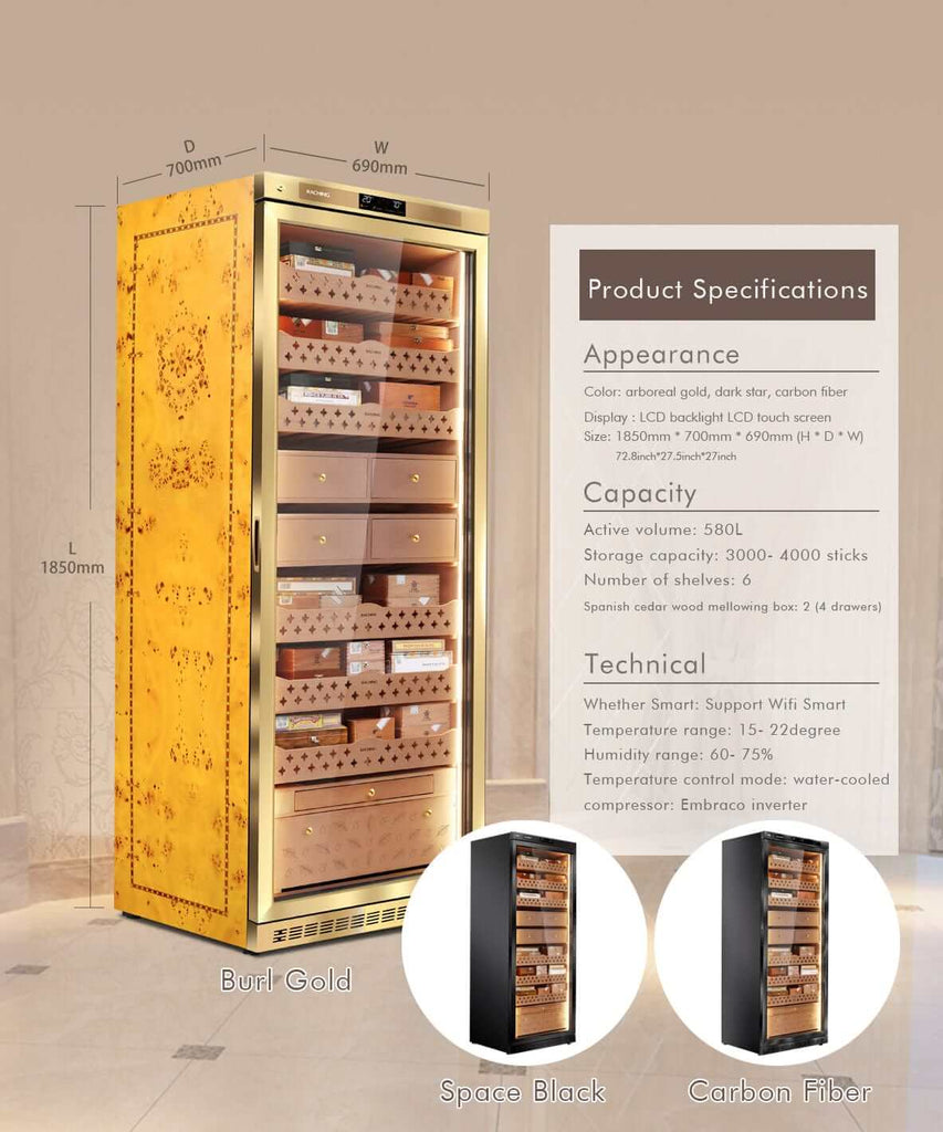 Raching MON5800A Premium Electronic Cigar Humidor | 2500 Cigars