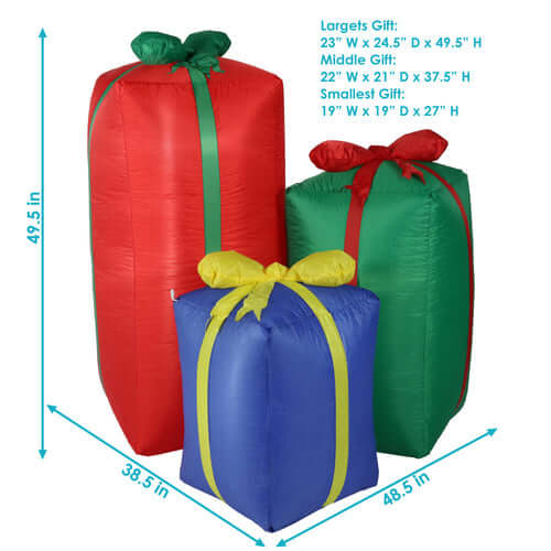 49.5" Present Trio- Inflatable Christmas Decoration