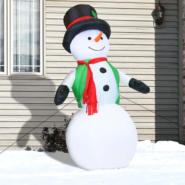 7' Holly Jolly Snowman- Inflatable Christmas Decoration