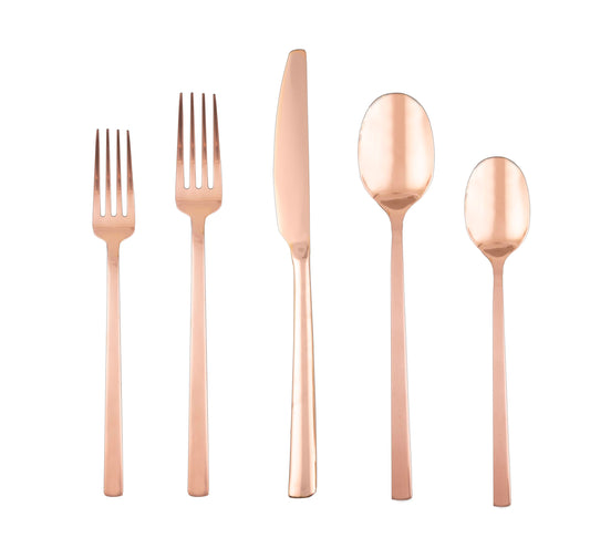 Cambridge Beacon Copper Mirror 20-Piece Flatware Set, Service for 4