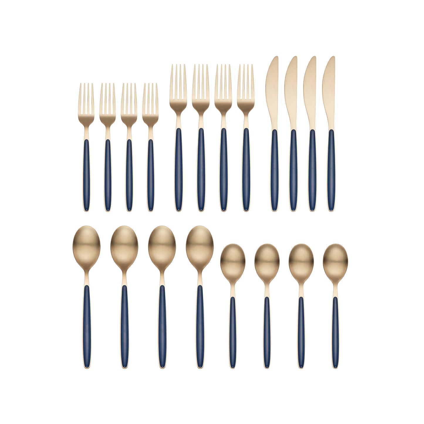 Cambridge Kiernan Navy Champagne 20-Piece Flatware Set