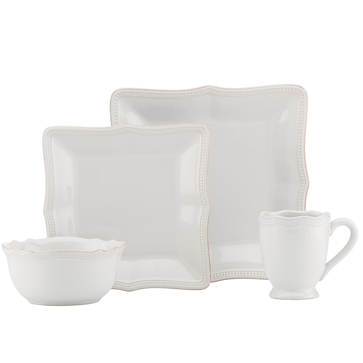 Lenox French Perle Bead White Square 4-piece Place Setting