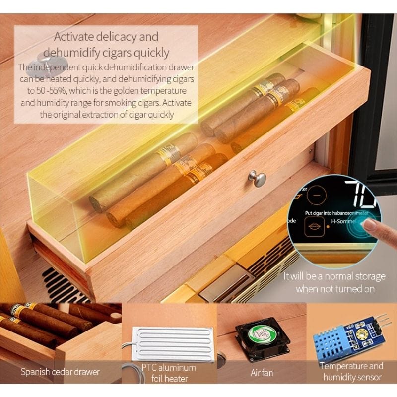 Raching MON800A Electric Humidor w/ Ammonia Removal | Holds 600 Cigars