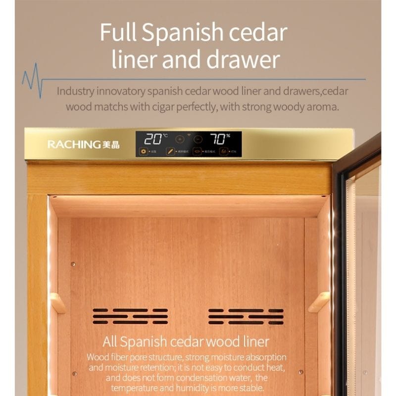 Raching MON800A Electric Humidor w/ Ammonia Removal | Holds 600 Cigars