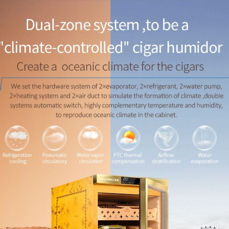Raching MON800A Electric Humidor w/ Ammonia Removal | Holds 600 Cigars