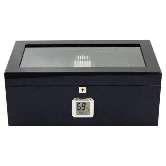 Raven Humidor w/ Black Interior & Polished Hardware | Holds 120 Cigars