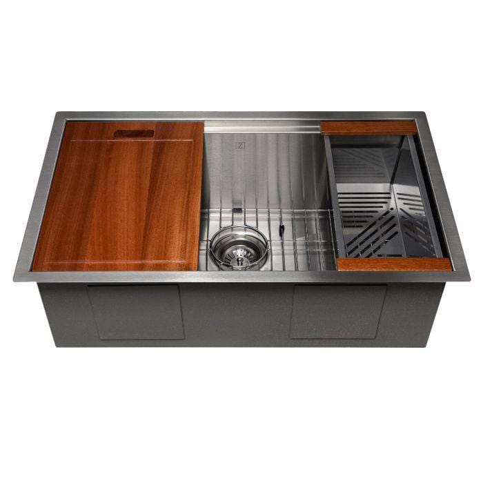 ZLINE Garmisch 30" Undermount Single Bowl Sink in Stainless Steel with Accessories (SLS-30)