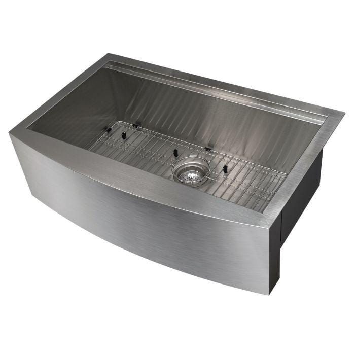 ZLINE Moritz Farmhouse 33" Undermount Single Bowl Sink in Stainless Steel with Accessories (SLSAP-33)