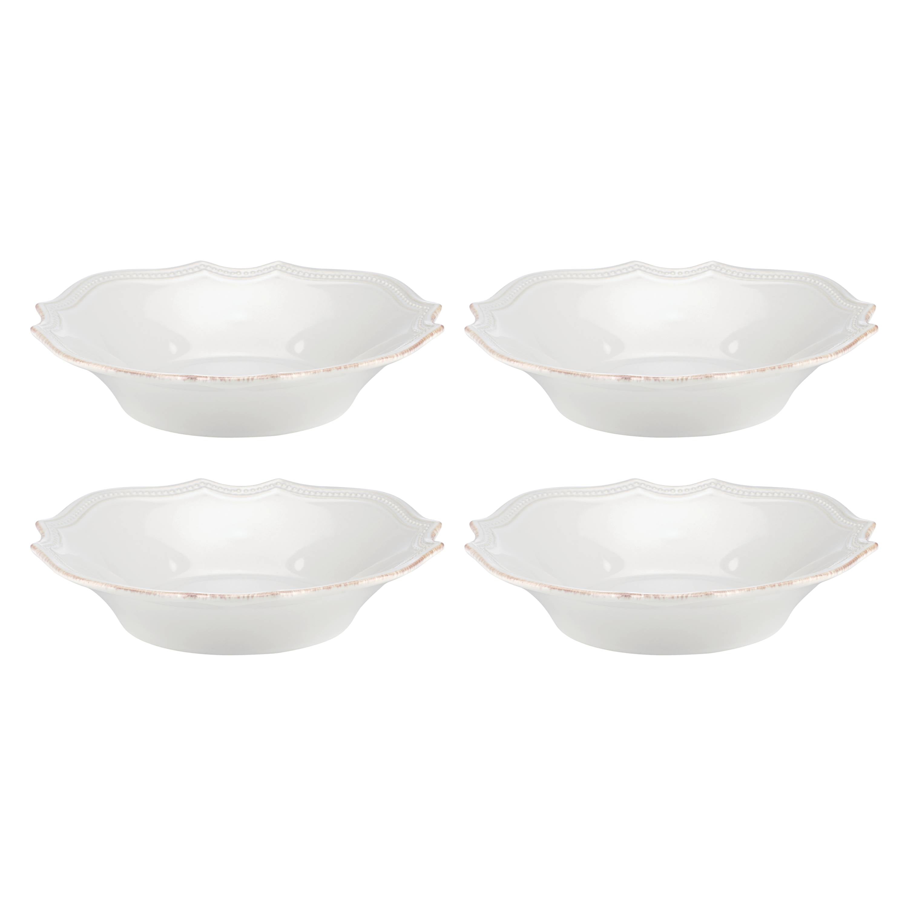 French Perle Bead Pasta Bowls, Set of 4 - Thumbnail 2