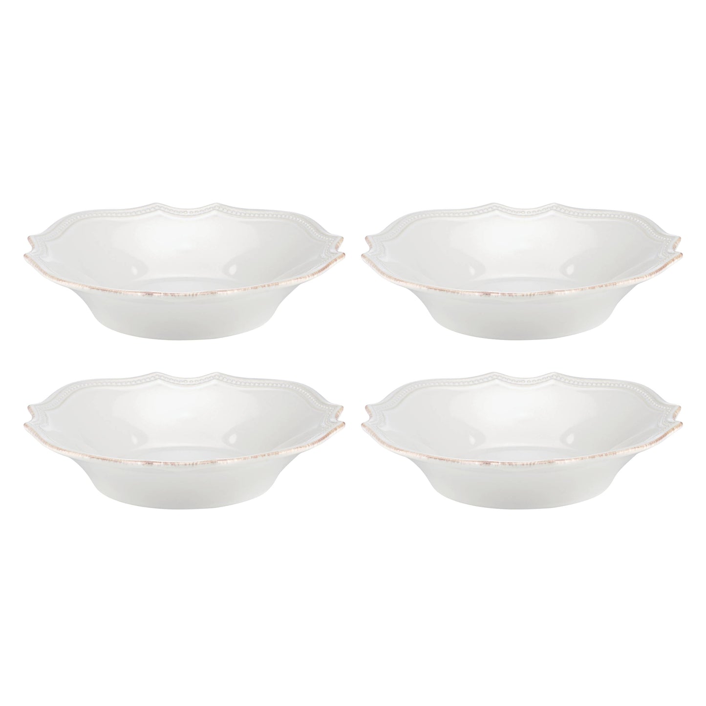 Lenox French Perle Bead Pasta Bowls, Set of 4