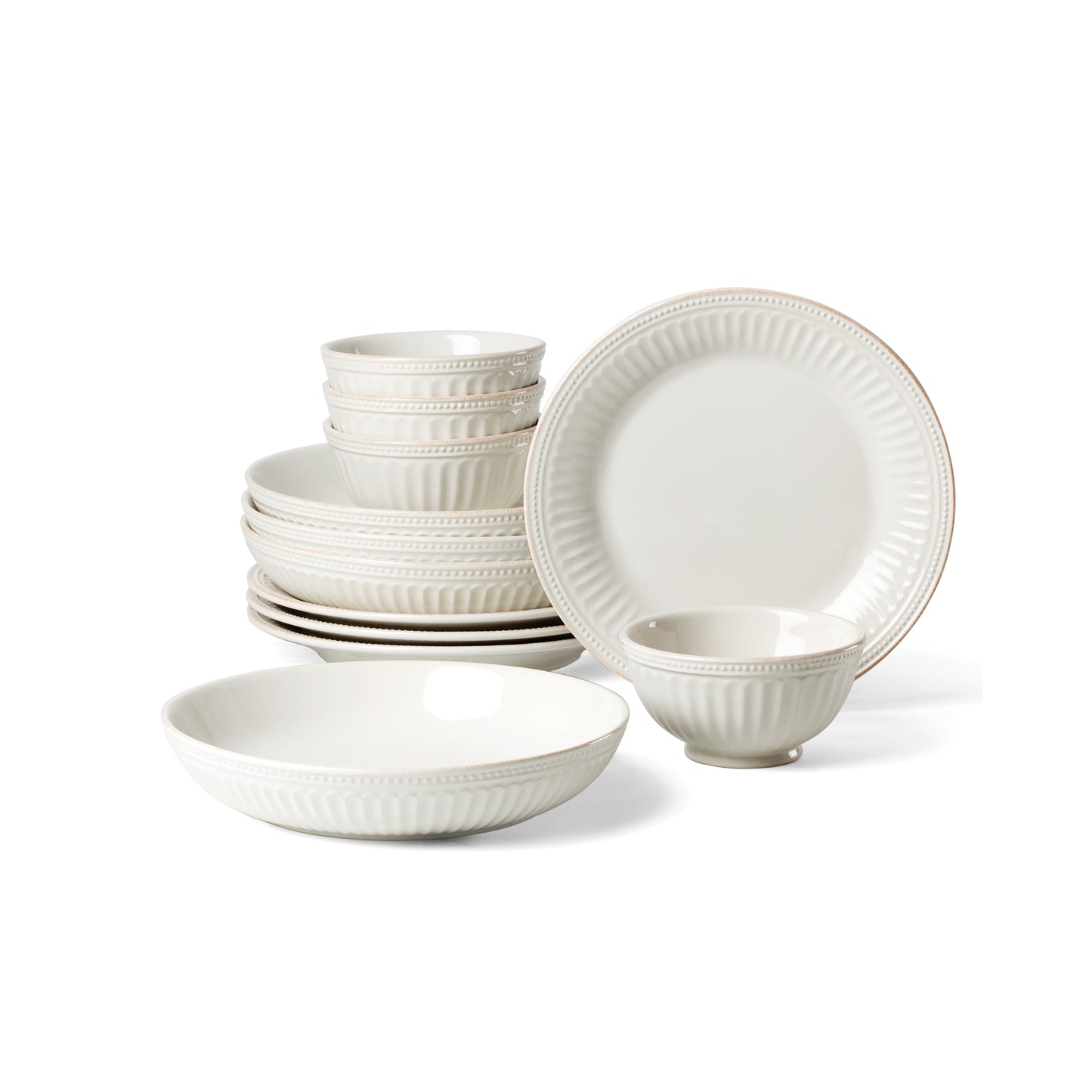 Lenox French Perle Groove 12-Piece Dinnerware Set