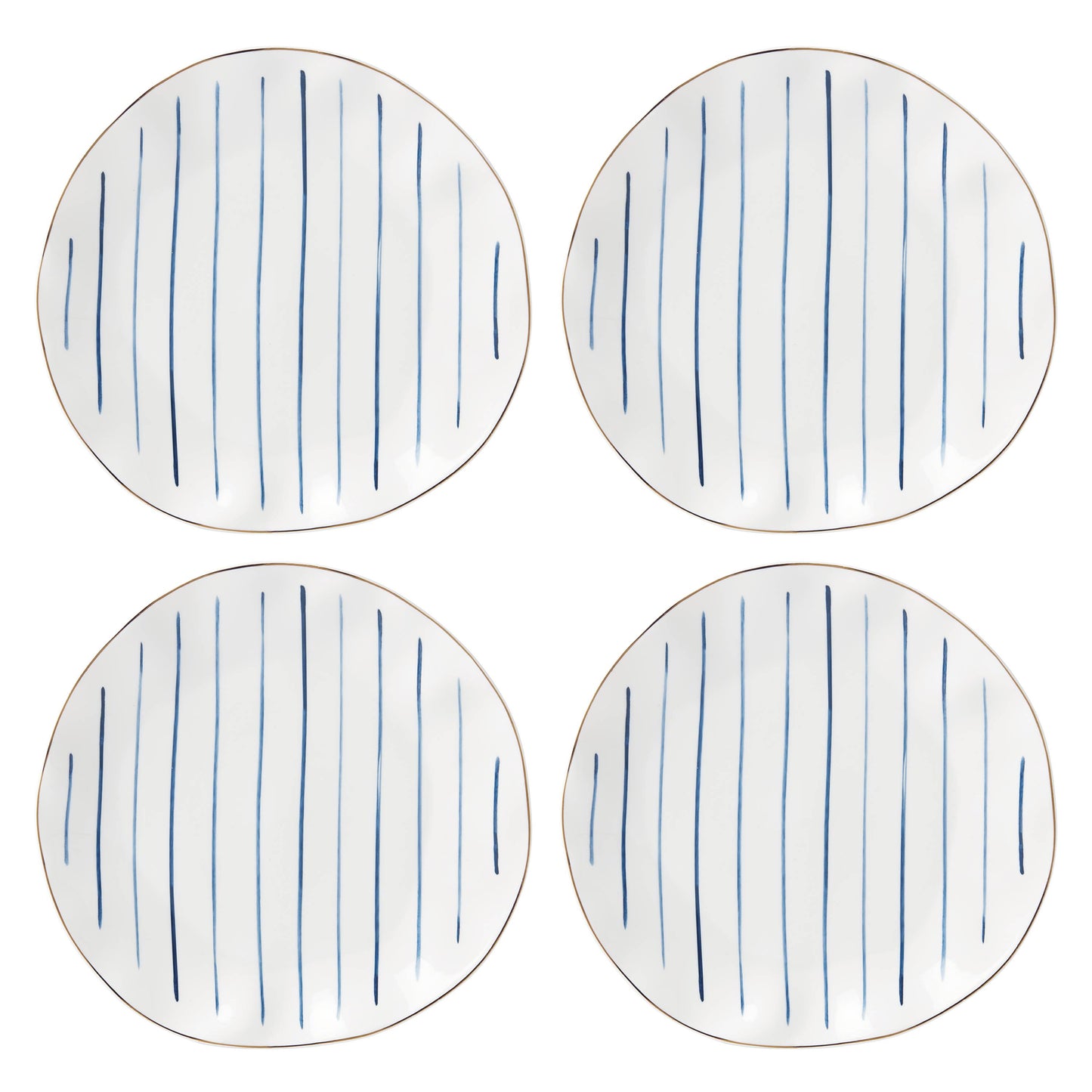 Lenox Blue Bay Stripes 4-Piece Dinner Plate Set