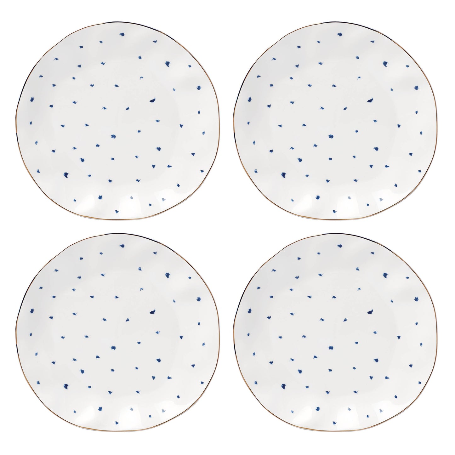 Lenox Blue Bay Dots 4-Piece Dinner Plate Set