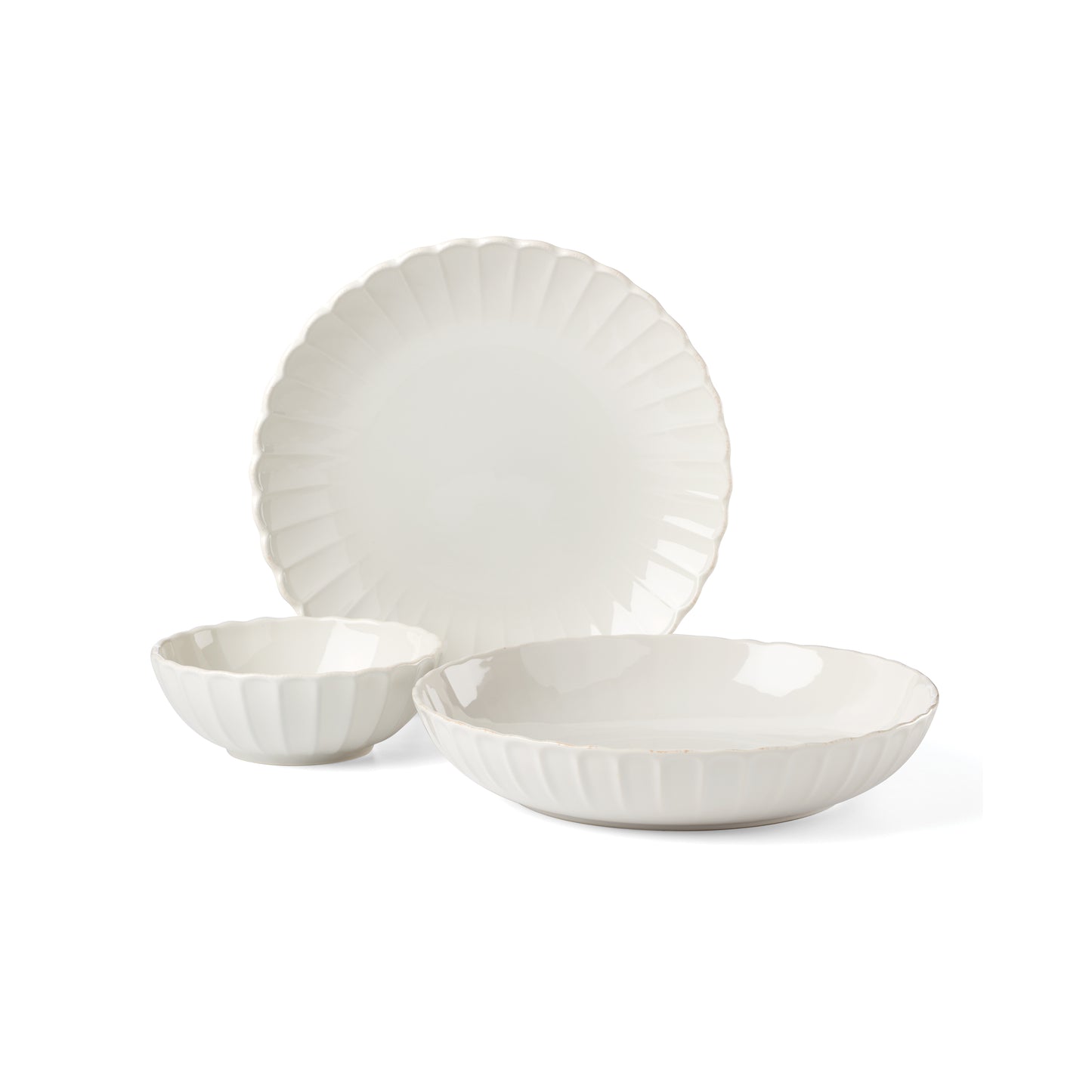 Lenox French Perle Scallop White 12-Piece Dinnerware Set