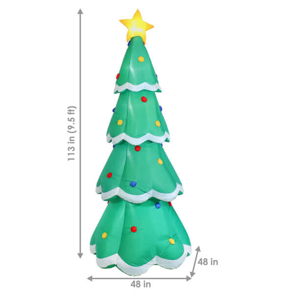 9.5' Pre-Lit Christmas Tree- Inflatable Christmas Decoration