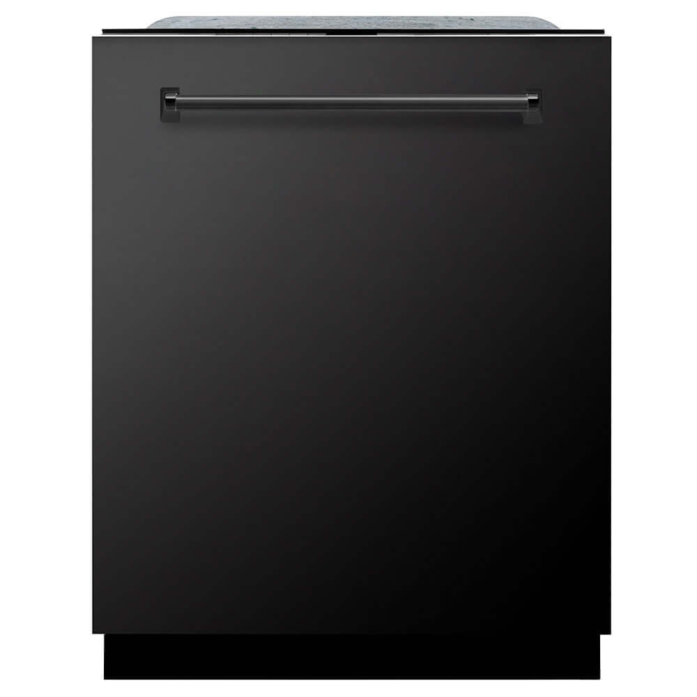 ZLINE 24 in. Panel-Included Monument Series 3rd Rack Top Touch Control Dishwasher with Black Stainless Steel Panel and Stainless Steel Tub, 45dBa (DWMT-BS-24)