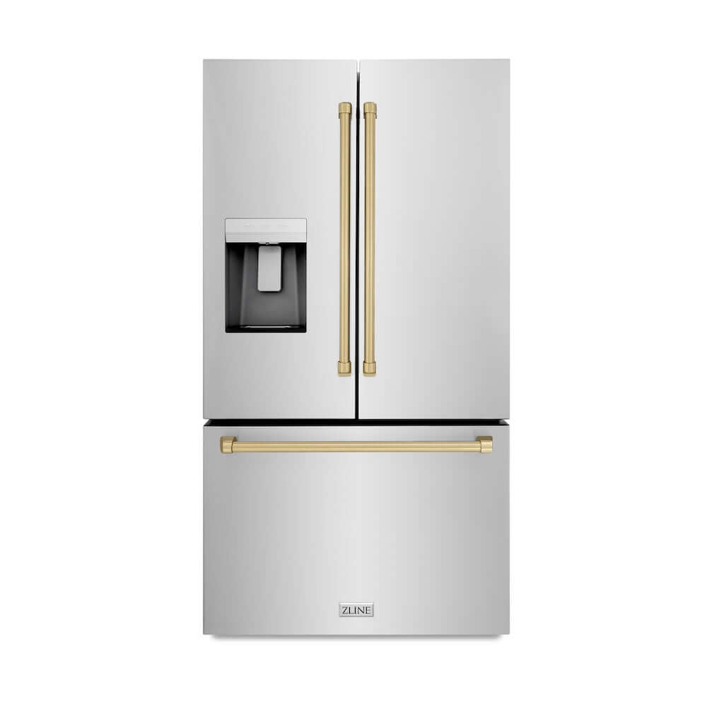 ZLINE 36" Standard-Depth French Door External Water Dispenser Refrigerator with Dual Ice Maker in Fingerprint Resistant Stainless Steel (RSM-W-36)