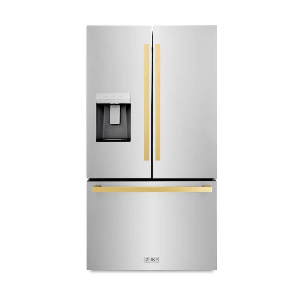 ZLINE 36" Standard-Depth French Door External Water Dispenser Refrigerator with Dual Ice Maker in Fingerprint Resistant Stainless Steel (RSM-W-36)