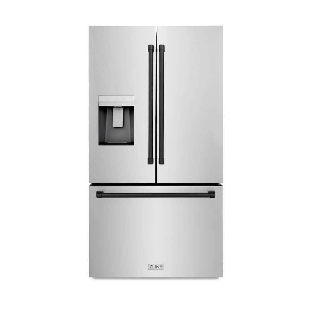 ZLINE 36" Standard-Depth French Door External Water Dispenser Refrigerator with Dual Ice Maker in Fingerprint Resistant Stainless Steel (RSM-W-36)