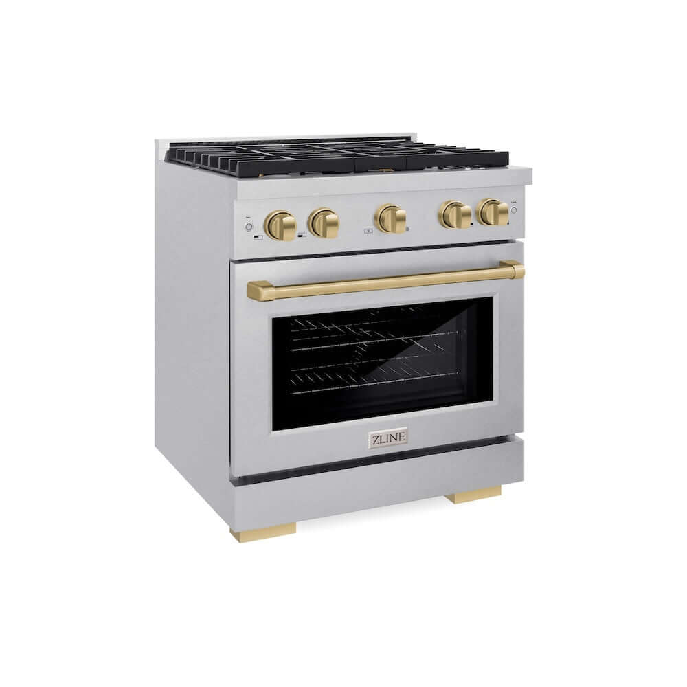 ZLINE Autograph Edition 30" 4 Burner Gas Range with Convection Gas Oven (SGRZ-30)