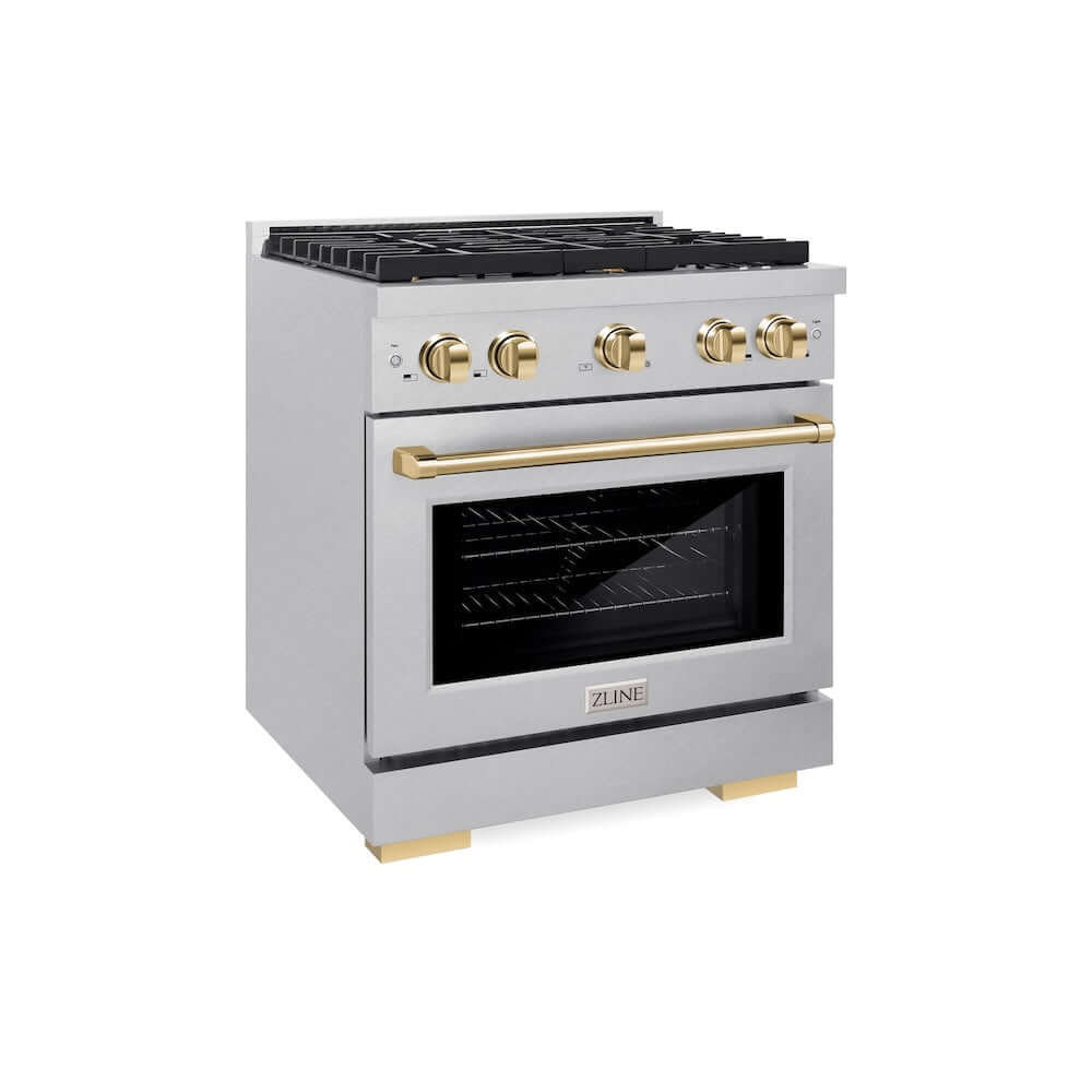 ZLINE Autograph Edition 30" 4 Burner Gas Range with Convection Gas Oven (SGRZ-30)