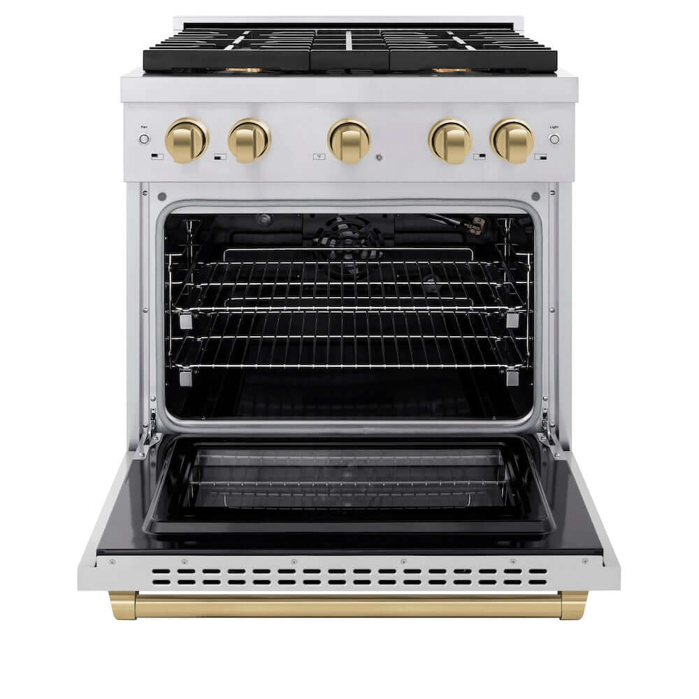 ZLINE Autograph Edition 30" 4 Burner Gas Range with Convection Gas Oven (SGRZ-30)