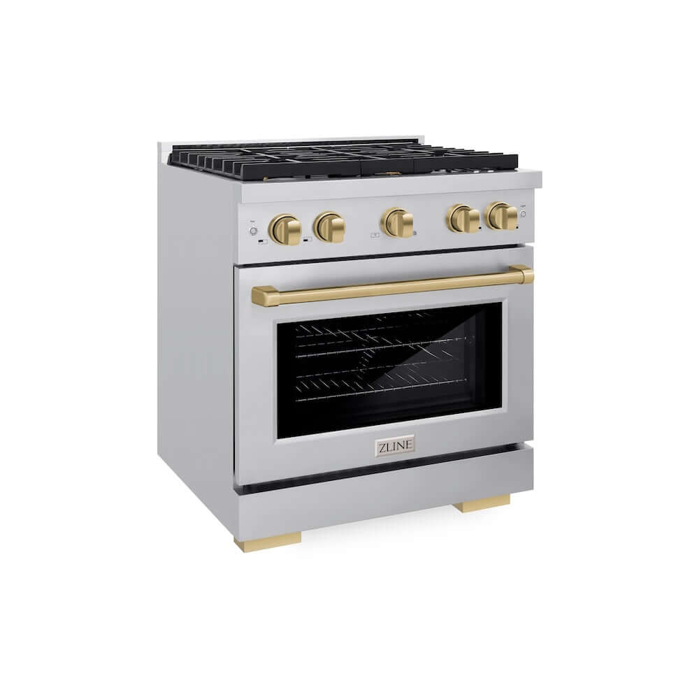 ZLINE Autograph Edition 30" 4 Burner Gas Range with Convection Gas Oven (SGRZ-30)