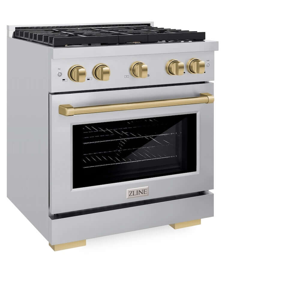 ZLINE Autograph Edition 30" 4 Burner Gas Range with Convection Gas Oven (SGRZ-30)