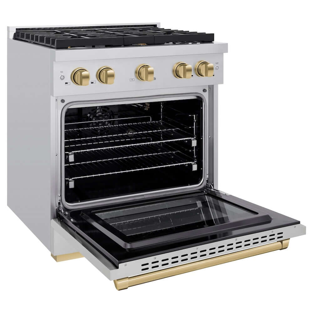 ZLINE Autograph Edition 30" 4 Burner Gas Range with Convection Gas Oven (SGRZ-30)