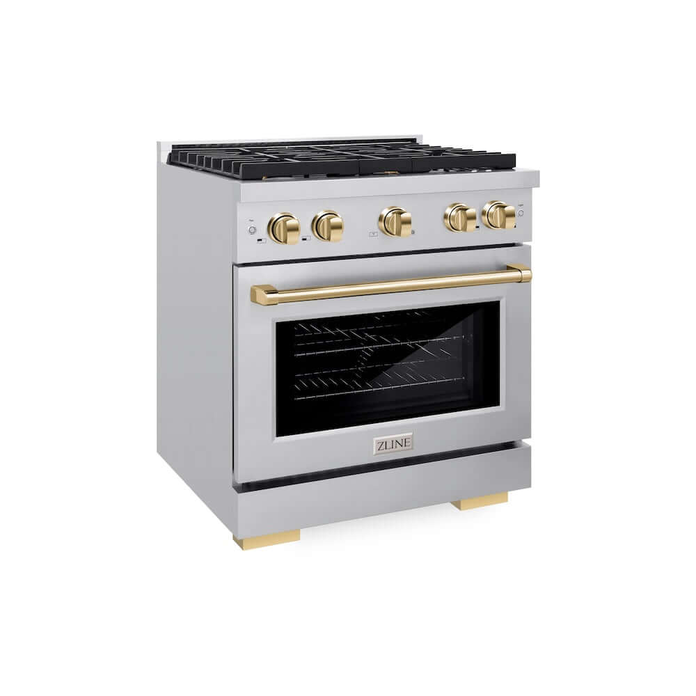 ZLINE Autograph Edition 30" 4 Burner Gas Range with Convection Gas Oven (SGRZ-30)